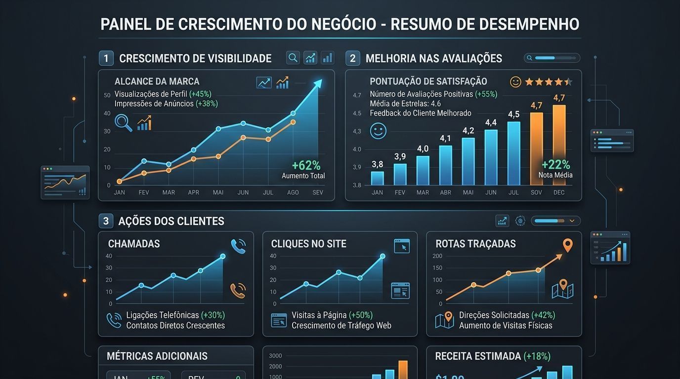 Gráfico de crescimento de negócios com o uso estratégico de fotos